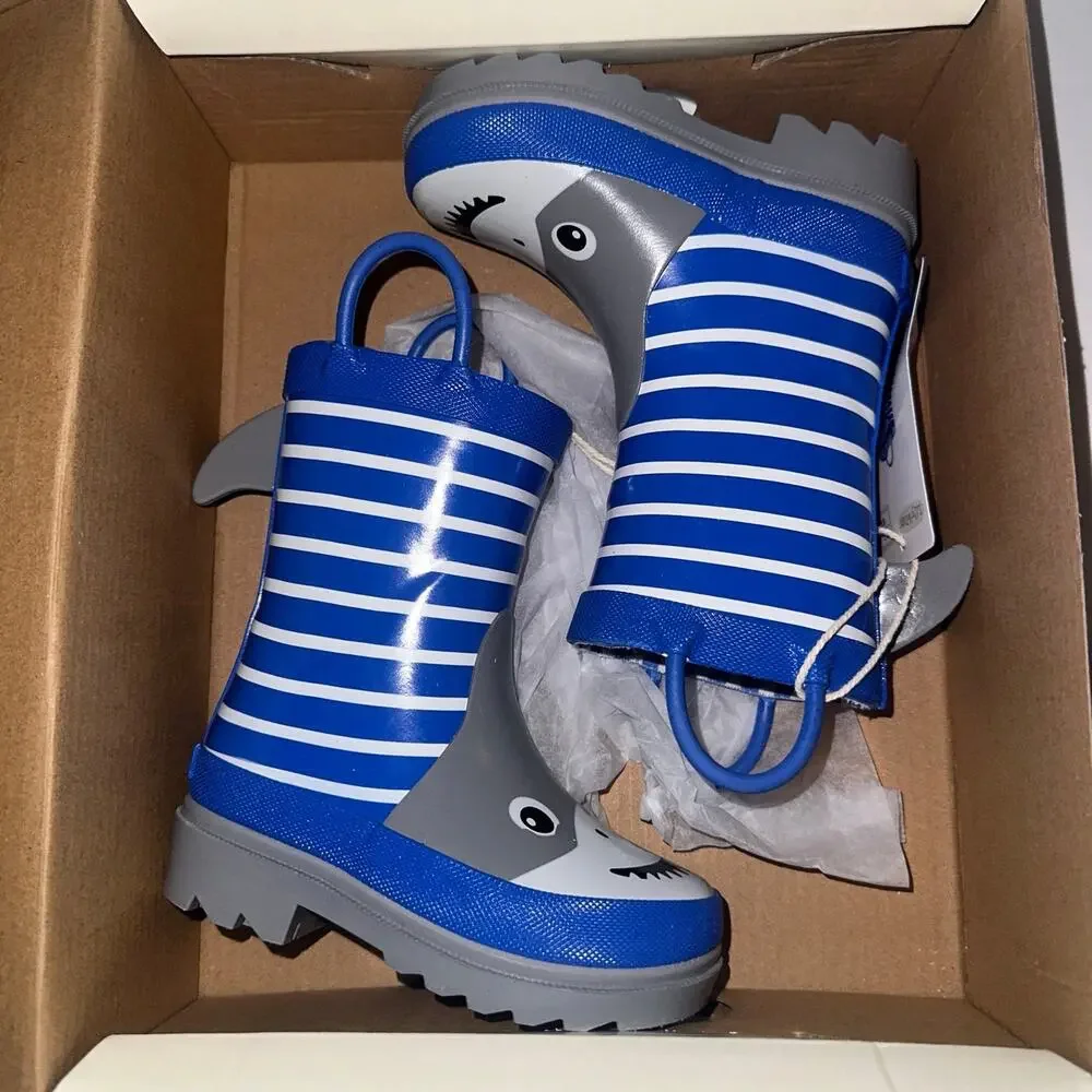 Lily & Dan kids rain boots shark